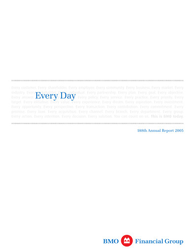 Thumbnail Bank of Montreal
 Annual Report 2005