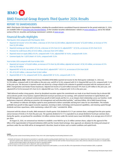Thumbnail Bank of Montreal
 Quarterly Report 2026-q3