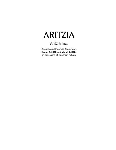Thumbnail Aritzia Financial Statement 2026