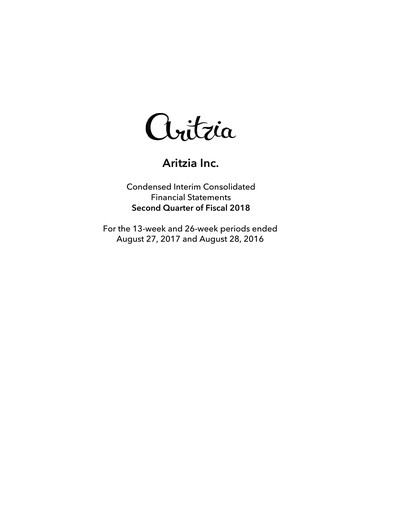 Thumbnail Aritzia Quarterly Report 2018-q2