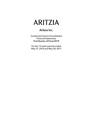 Thumbnail Aritzia Quarterly Report 2019-q1