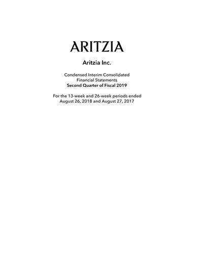 Thumbnail Aritzia Quarterly Report 2019-q2