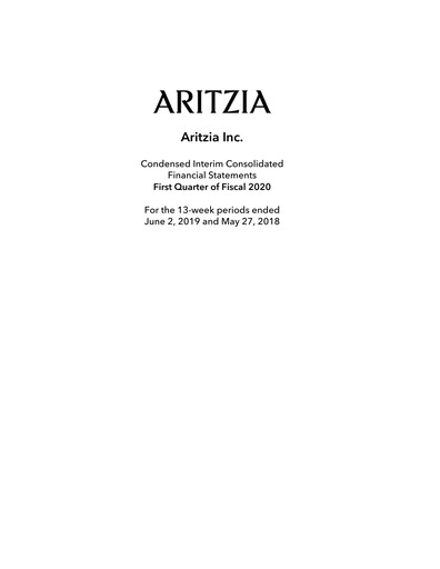 Thumbnail Aritzia Quarterly Report 2020-q1