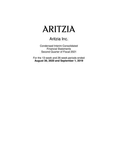 Thumbnail Aritzia Quarterly Report 2021-q2