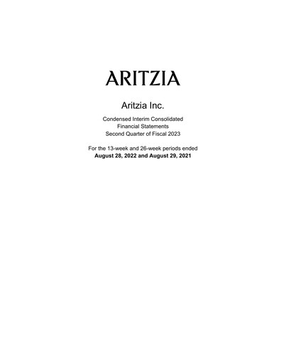 Thumbnail Aritzia Quarterly Report 2023-q2