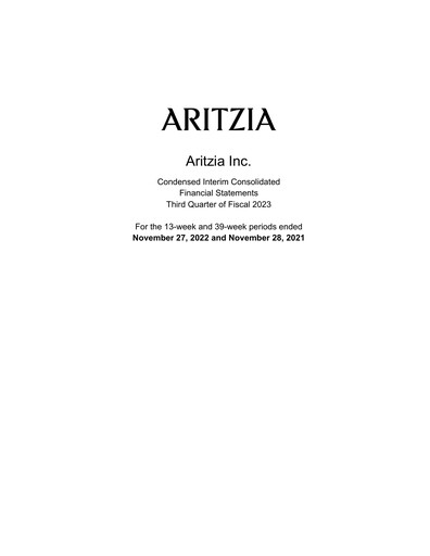 Thumbnail Aritzia Quarterly Report 2023-q3