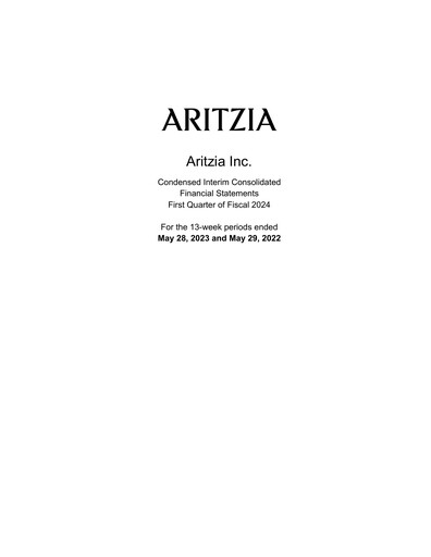 Thumbnail Aritzia Quarterly Report 2024-q1
