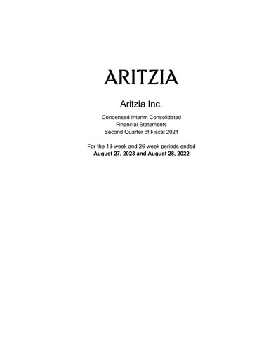 Thumbnail Aritzia Quarterly Report 2024-q2