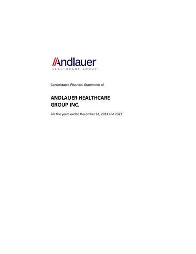 Thumbnail Andlauer Healthcare Group Financial Statement 2023