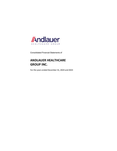 Thumbnail Andlauer Healthcare Group Financial Statement 2024
