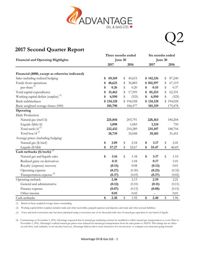 Miniature Advantage Energy Rapport trimestriel 2017-q2