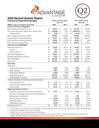 Miniature Advantage Energy Rapport trimestriel 2020-q2