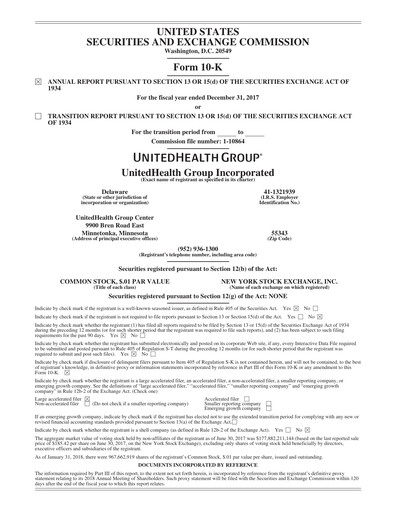Thumbnail UnitedHealth Annual Report 2017