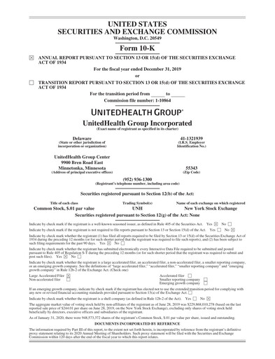 Thumbnail UnitedHealth Annual Report 2019