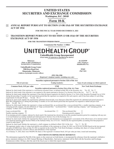 Thumbnail UnitedHealth Annual Report 2021