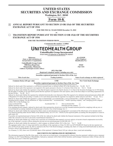 Thumbnail UnitedHealth Annual Report 2022