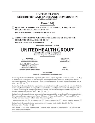 Thumbnail UnitedHealth Quarterly Report 2013-q2