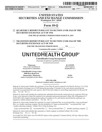 Thumbnail UnitedHealth Quarterly Report 2015-q1