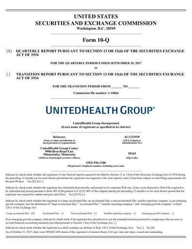 Thumbnail UnitedHealth Quarterly Report 2017-q3