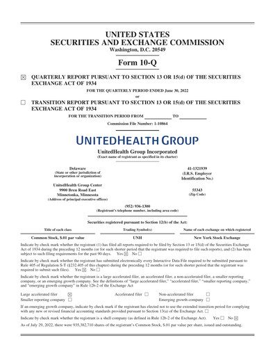 Thumbnail UnitedHealth Quarterly Report 2022-q2