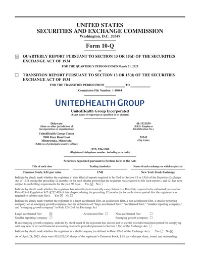 Thumbnail UnitedHealth Quarterly Report 2023-q1