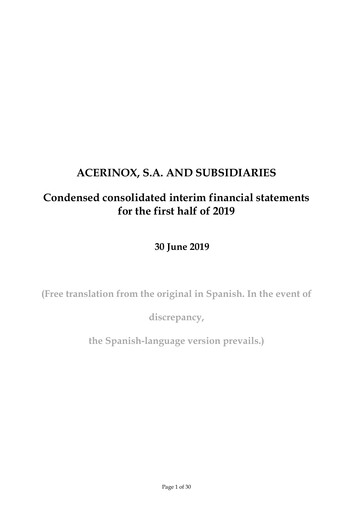 Vorschaubild Acerinox Finanzmitteilung 2019-h1