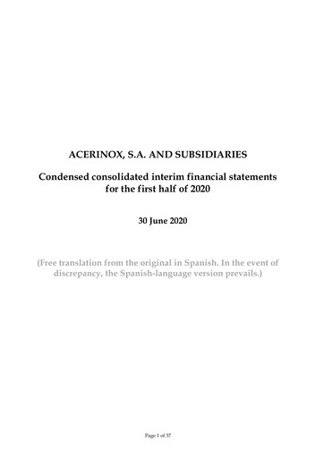 Vorschaubild Acerinox Finanzmitteilung 2020-h1