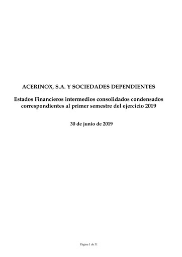 Vorschaubild Acerinox Finanzmitteilung 2019-h1