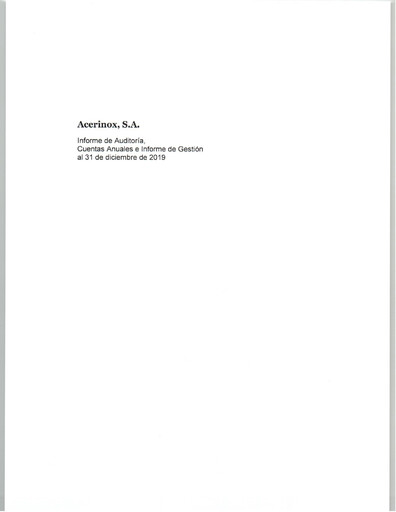 Thumbnail Acerinox Financial Statement 2019