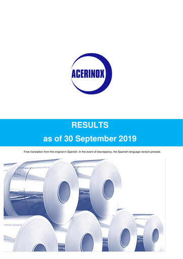 Thumbnail Acerinox Quarterly Report 2019-q3