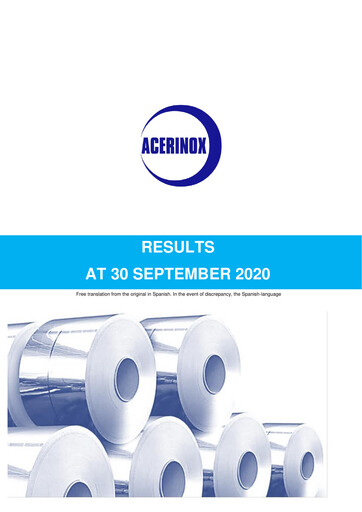 Thumbnail Acerinox Quarterly Report 2020-q3
