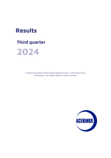 Thumbnail Acerinox Quarterly Report 2024-q3