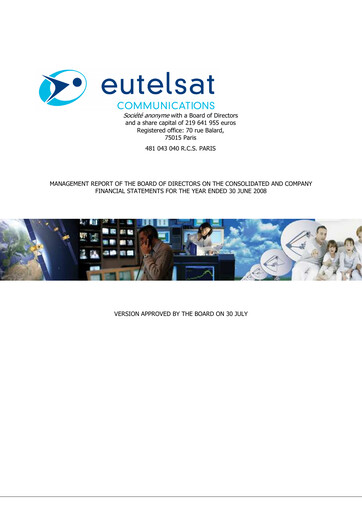Miniature Eutelsat Rapport financier fy2008