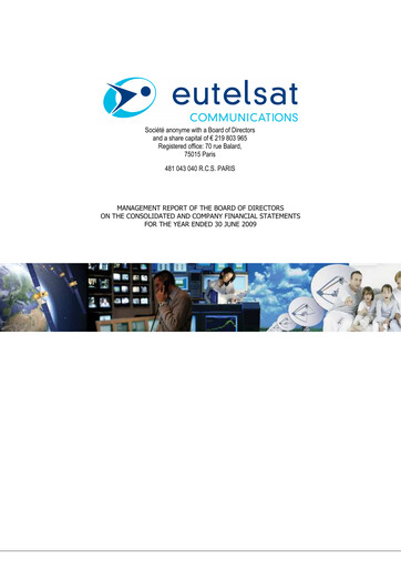 Miniature Eutelsat Rapport financier fy2009