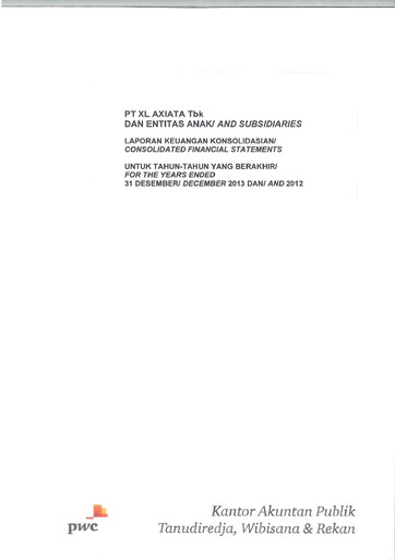Thumbnail XL Axiata
 Financial Statement 2013