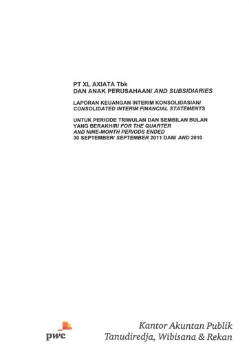 Thumbnail XL Axiata
 Quarterly Report 2011-q3