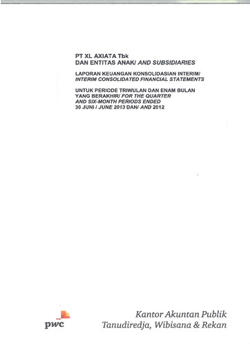 Thumbnail XL Axiata
 Quarterly Report 2013-q2