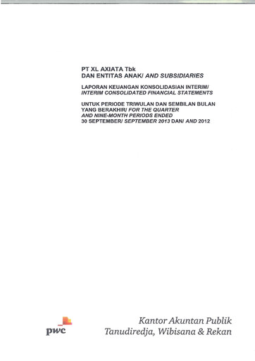 Thumbnail XL Axiata
 Quarterly Report 2013-q3