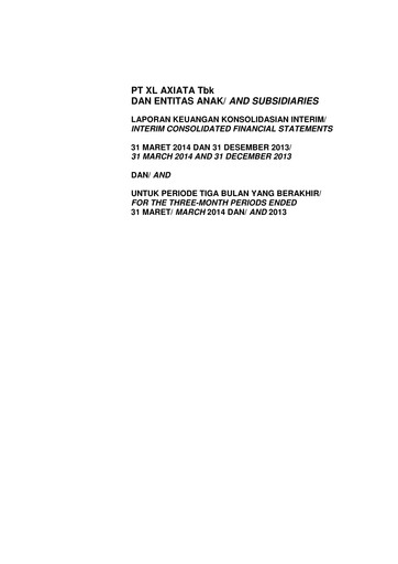 Thumbnail XL Axiata
 Quarterly Report 2014-q1