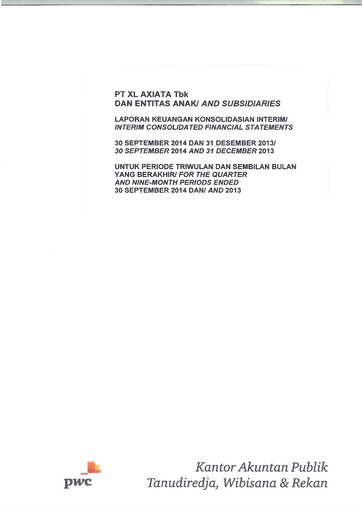 Thumbnail XL Axiata
 Quarterly Report 2014-q3