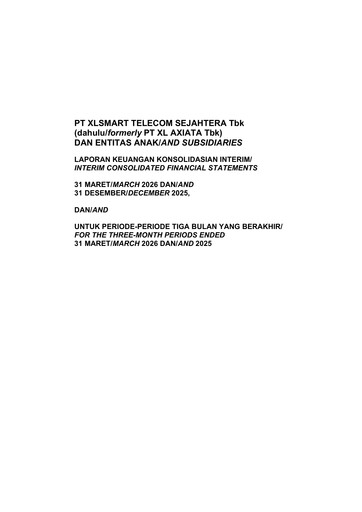 Vorschaubild XL Axiata
 Quartalsbericht 2026-q1