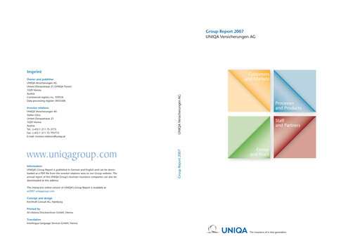 Thumbnail Uniqa Insurance Group
 Annual Report 2007