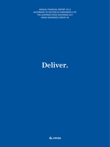 Thumbnail Uniqa Insurance Group
 Financial Report 2013