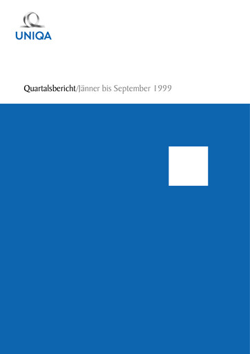 Thumbnail Uniqa Insurance Group
 Quarterly Report 1999-q3