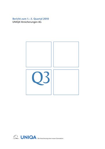 Thumbnail Uniqa Insurance Group
 Quarterly Report 2010-q3
