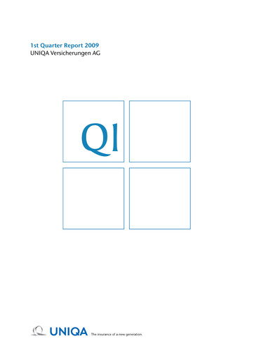 Thumbnail Uniqa Insurance Group
 Quarterly Report 2009-q1