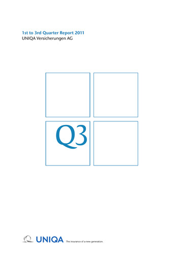 Thumbnail Uniqa Insurance Group
 Quarterly Report 2011-q3