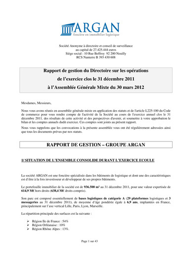 Thumbnail Argan SA Financial Report 2011