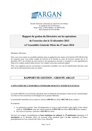 Thumbnail Argan SA Financial Report 2013