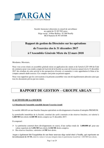 Thumbnail Argan SA Financial Report 2017